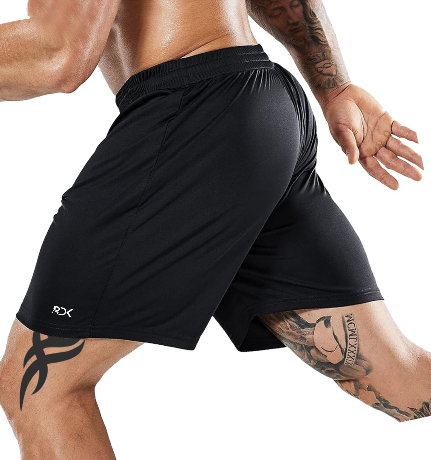 RDK Mens Football Shorts Quick Dry Running Jogging Gym Sports Breathable Fitness Shorts