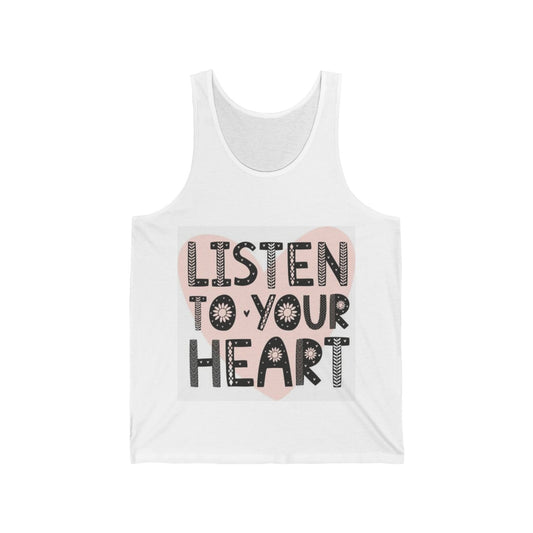 RDK Unisex Jersey Tank Listen To Your Heart 100% Cotton