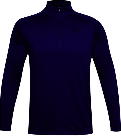 RDK Mens Running Top Sweatshirt Quick Dry Stretch Track Jogging Sports T Shirt Zip